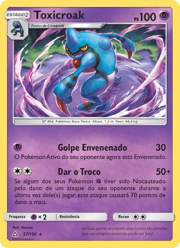 Toxicroak 57 — Ultra Prisma (Portuguese Pokémon TCG card)