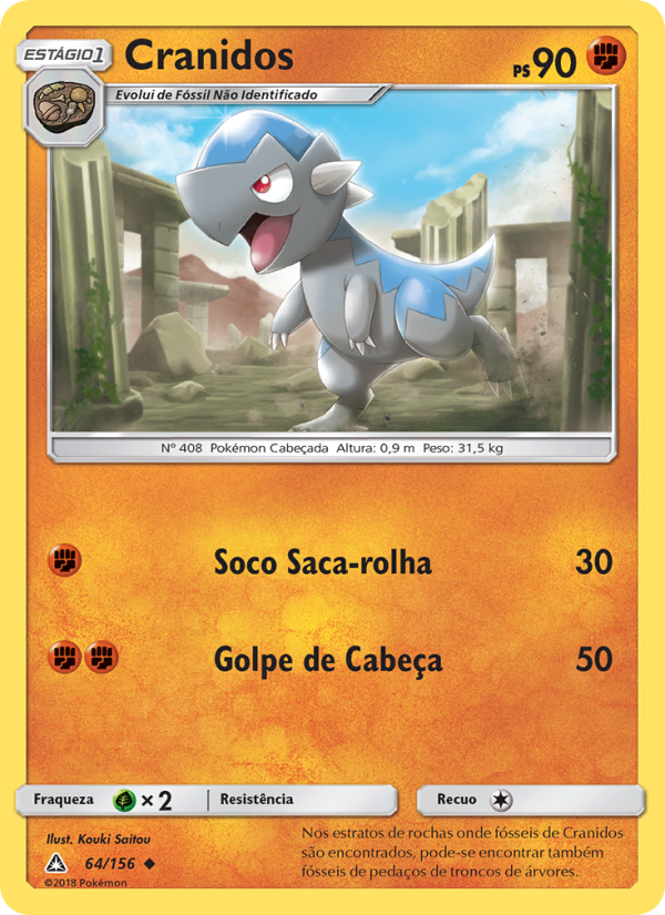 Cranidos 64 — Ultra Prisma (Portuguese Pokémon TCG card)