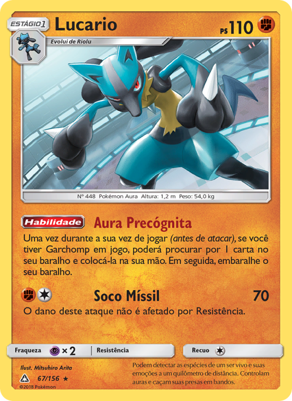 Lucario 67 — Ultra Prisma (Portuguese Pokémon TCG card)