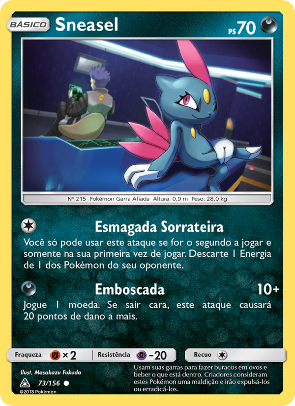 Sneasel 73 — Ultra Prisma (Portuguese Pokémon TCG card)