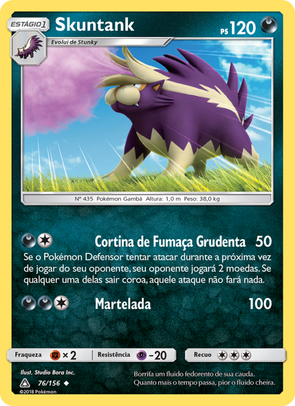 Skuntank 76 — Ultra Prisma (Portuguese Pokémon TCG card)