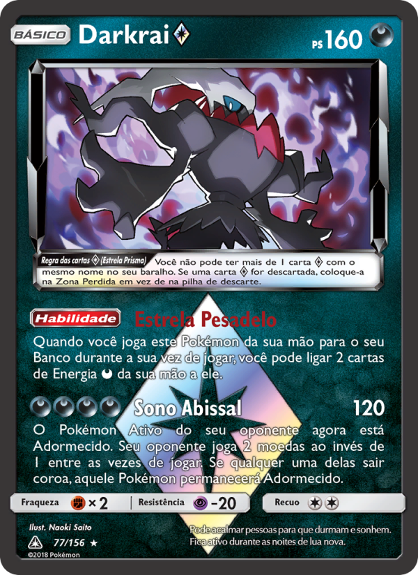 Darkrai ◇ 77 — Ultra Prisma (Portuguese Pokémon TCG card)