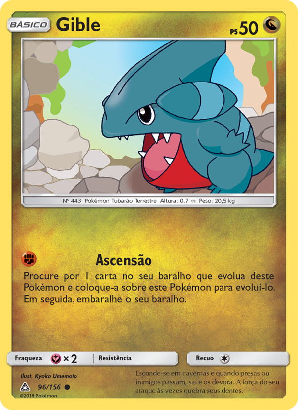 Gible 96 — Ultra Prisma (Portuguese Pokémon TCG card)