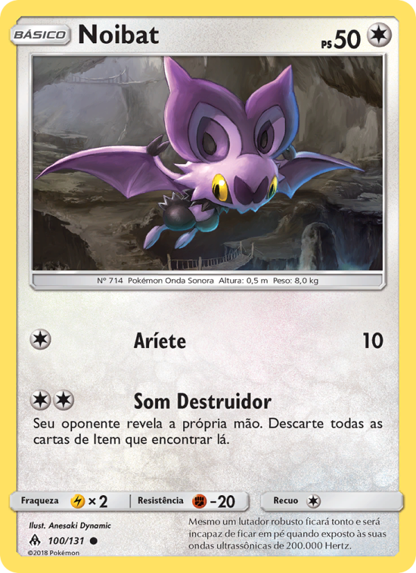 Noibat 100 — Luz Proibida (Portuguese Pokémon TCG card)