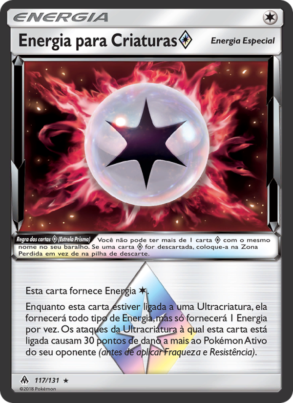 Energia para Criaturas ◇ 117 — Luz Proibida (Portuguese Pokémon TCG card)