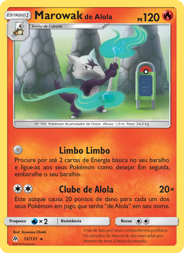 Marowak de Alola 12 — Luz Proibida (Portuguese Pokémon TCG card)