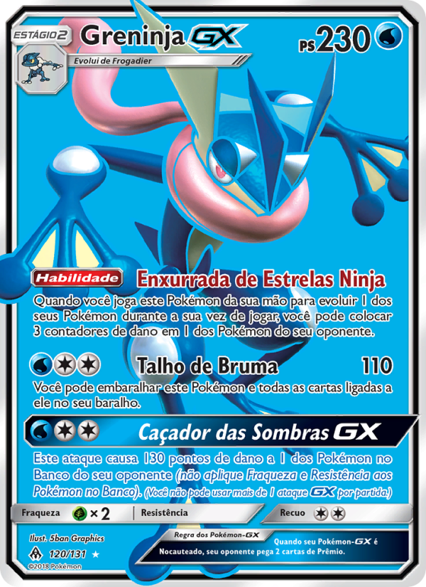 Greninja GX 120 — Luz Proibida (Portuguese Pokémon TCG card)