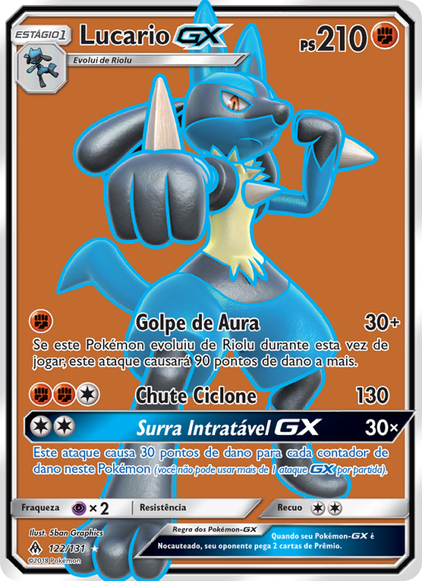 Lucario GX 122 — Luz Proibida (Portuguese Pokémon TCG card)