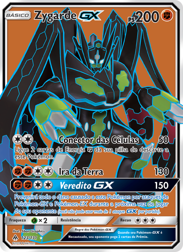 Zygarde GX 123 — Luz Proibida (Portuguese Pokémon TCG card)