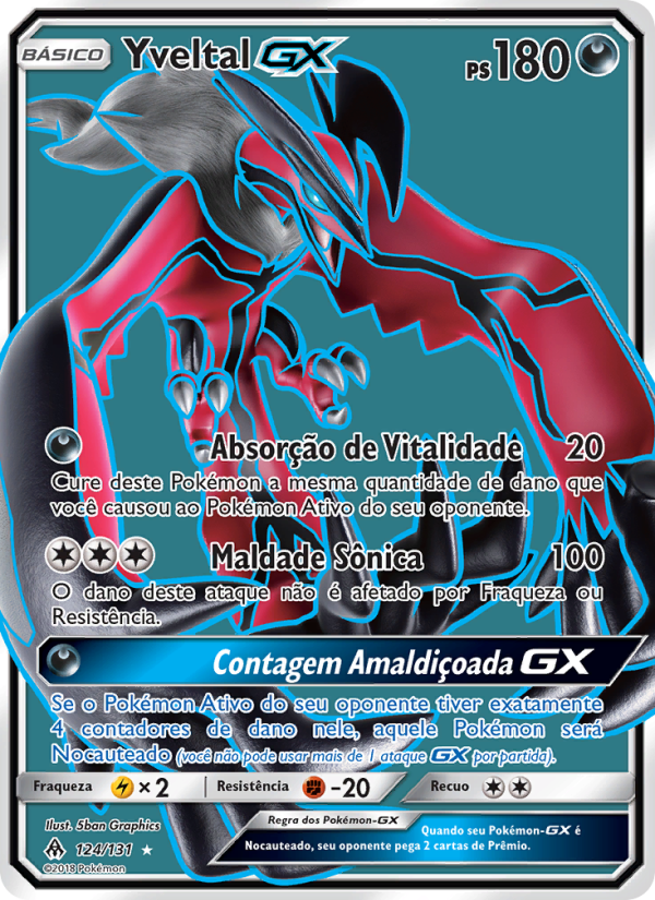 Yveltal GX 124 — Luz Proibida (Portuguese Pokémon TCG card)