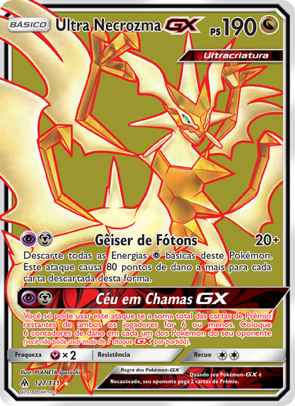 Ultra Necrozma GX 127 — Luz Proibida (Portuguese Pokémon TCG card)