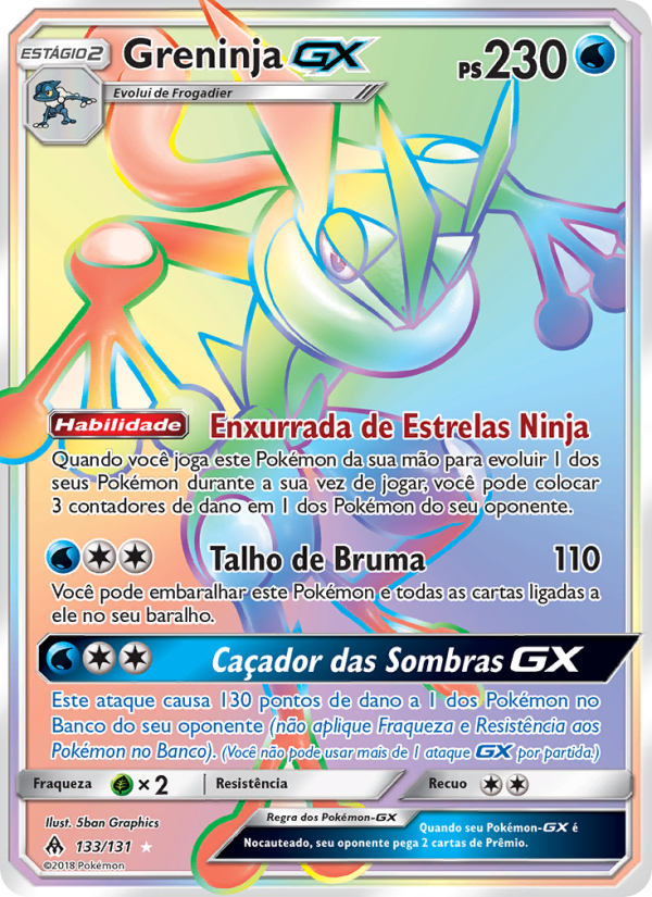 Greninja GX 133 — Luz Proibida (Portuguese Pokémon TCG card)