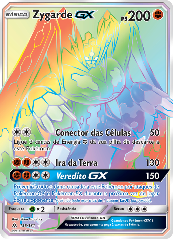 Zygarde GX 136 — Luz Proibida (Portuguese Pokémon TCG card)