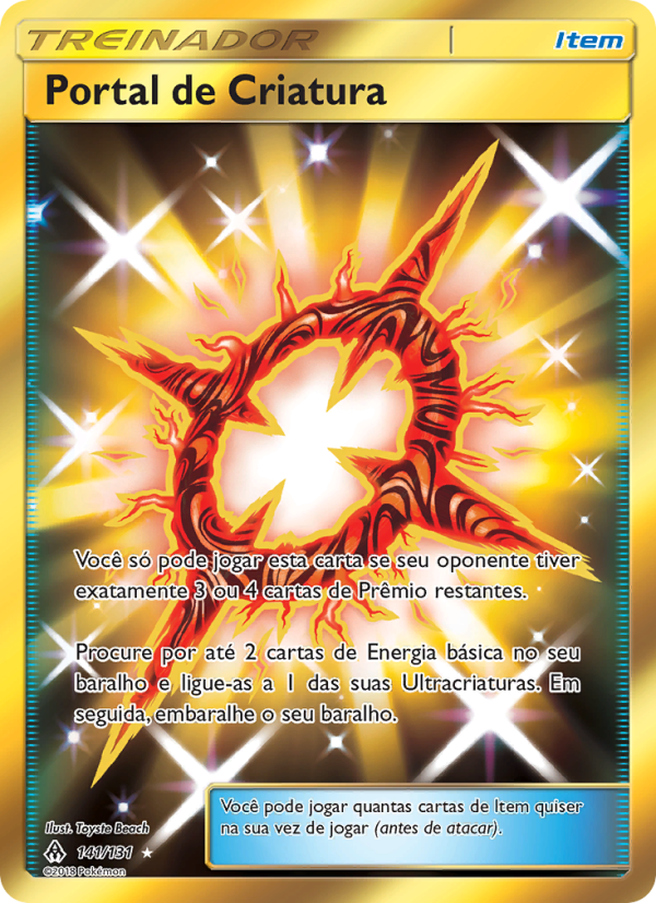 Portal de Criatura 141 — Luz Proibida (Portuguese Pokémon TCG card)