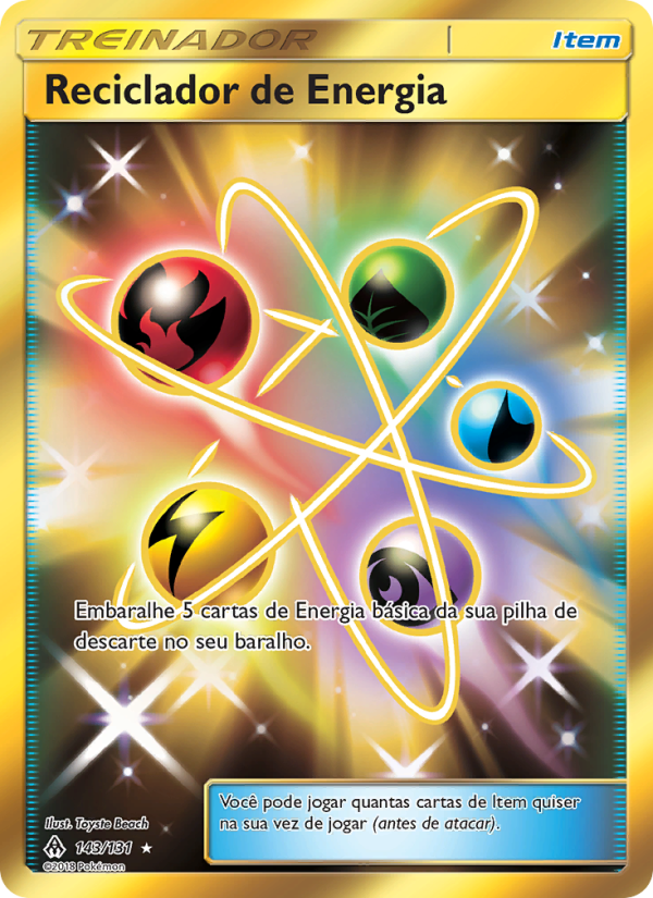 Reciclador de Energia 143 — Luz Proibida (Portuguese Pokémon TCG card)