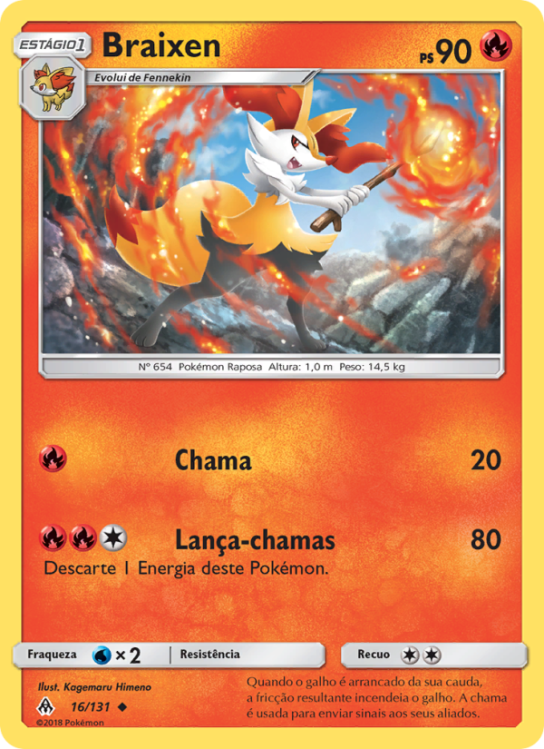 Braixen 16 — Luz Proibida (Portuguese Pokémon TCG card)