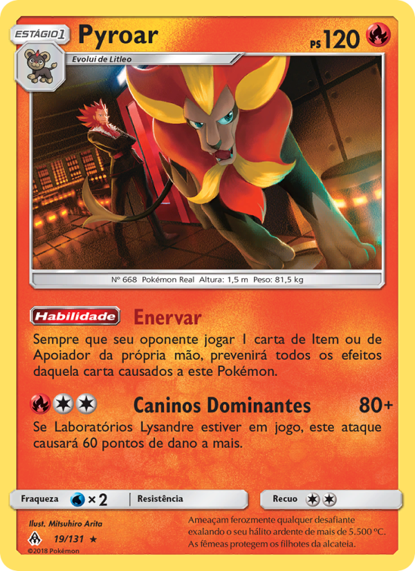 Pyroar 19 — Luz Proibida (Portuguese Pokémon TCG card)