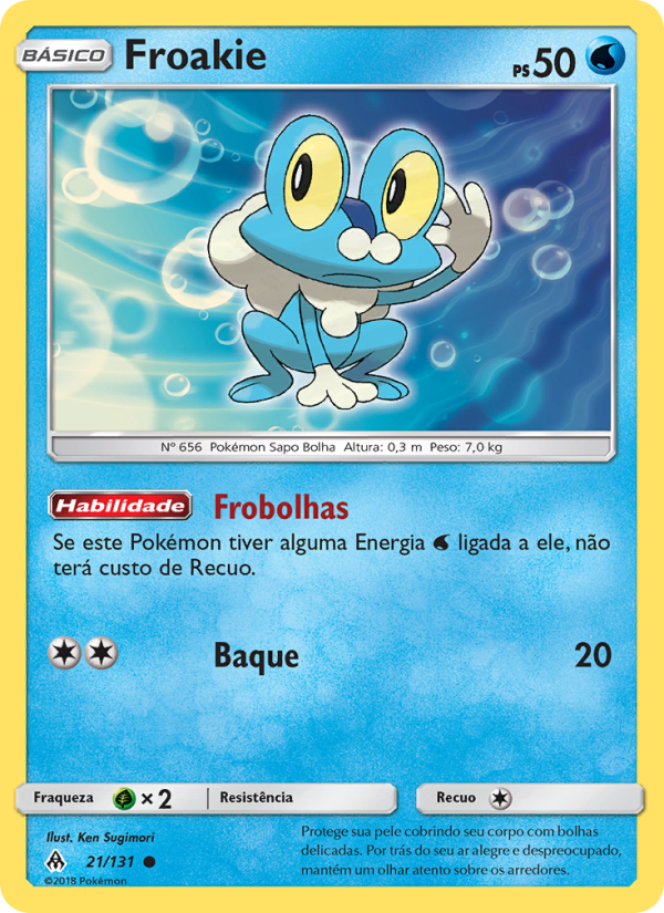 Froakie 21 — Luz Proibida (Portuguese Pokémon TCG card)