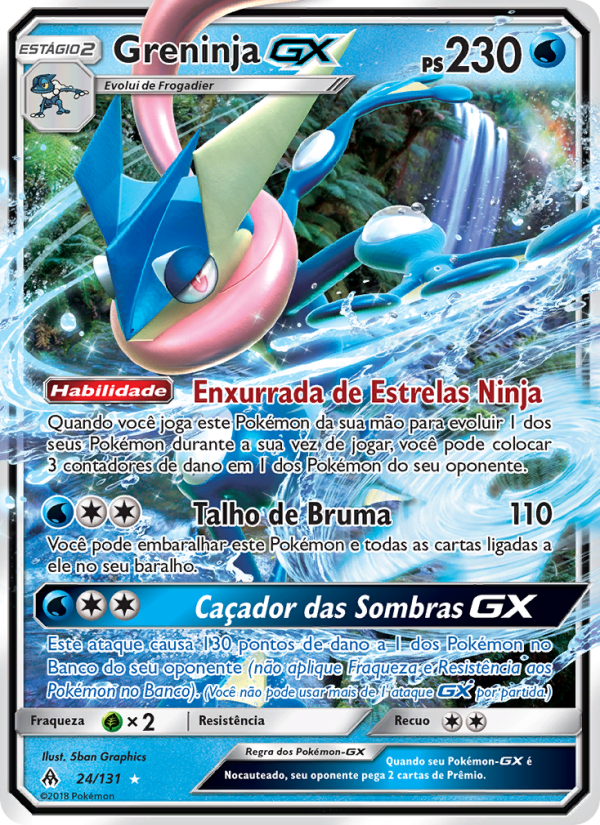 Greninja GX 24 — Luz Proibida (Portuguese Pokémon TCG card)