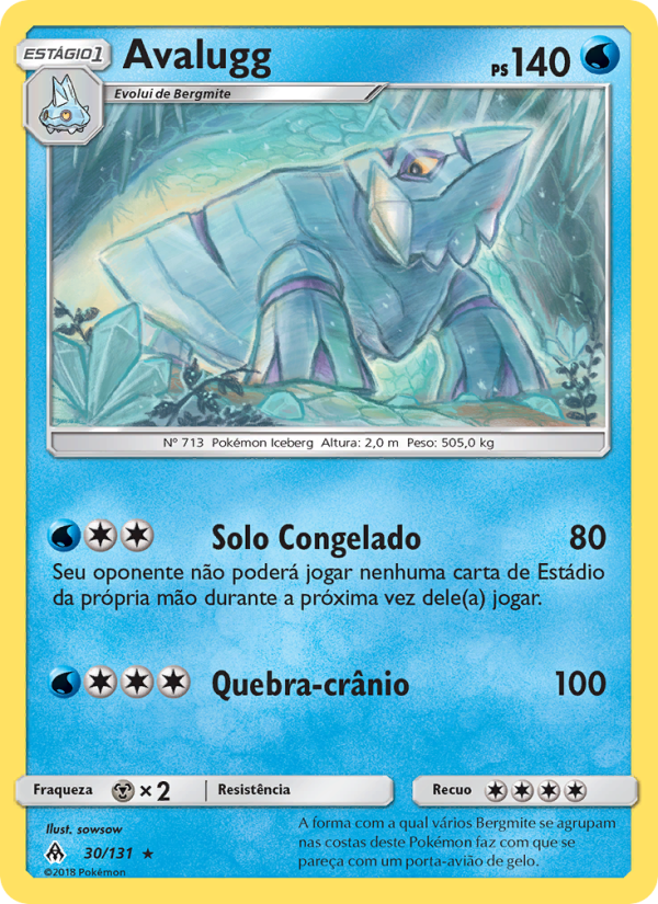 Avalugg 30 — Luz Proibida (Portuguese Pokémon TCG card)
