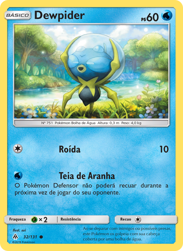 Dewpider 32 — Luz Proibida (Portuguese Pokémon TCG card)