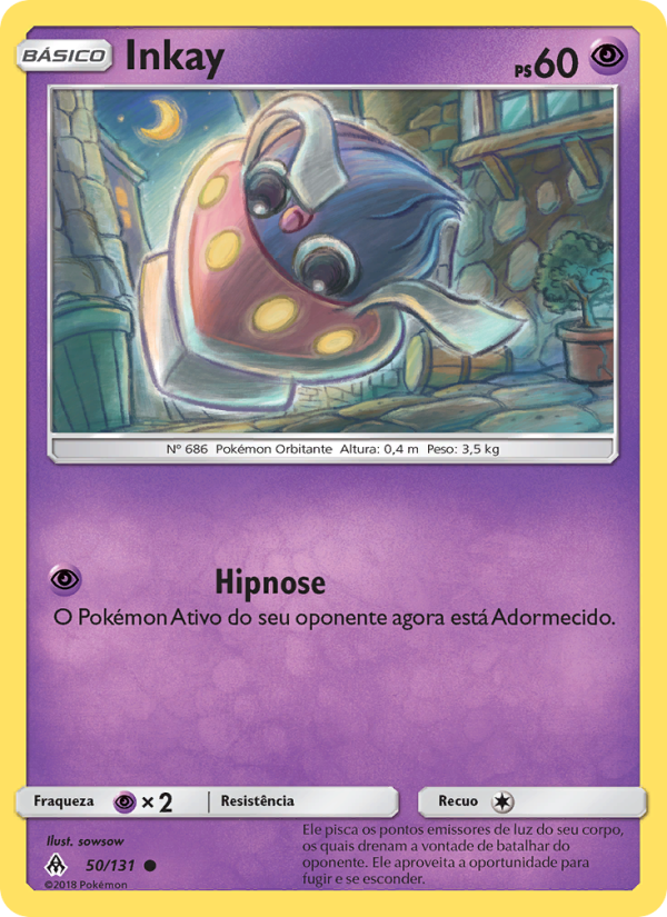 Inkay 50 — Luz Proibida (Portuguese Pokémon TCG card)