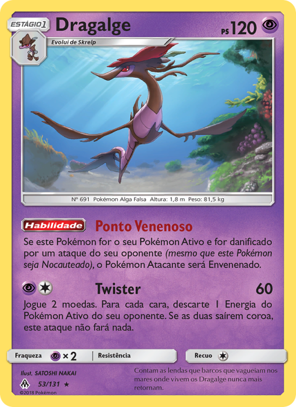Dragalge 53 — Luz Proibida (Portuguese Pokémon TCG card)