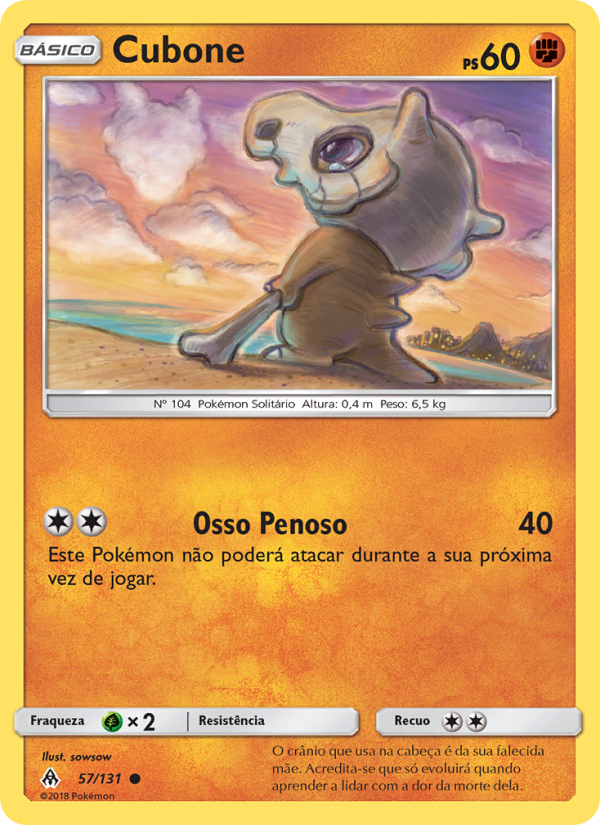 Cubone 57 — Luz Proibida (Portuguese Pokémon TCG card)