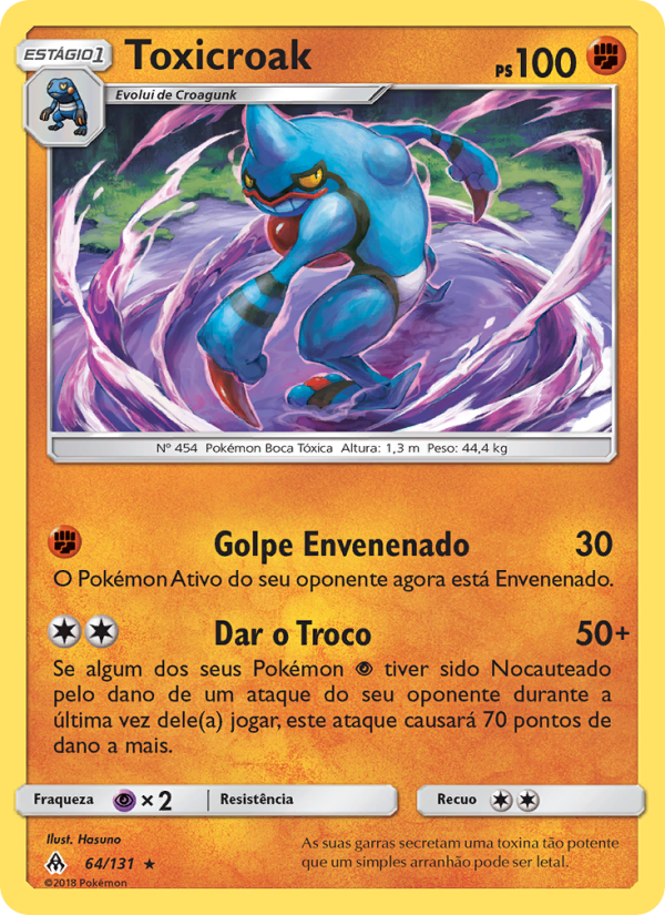 Toxicroak 64 — Luz Proibida (Portuguese Pokémon TCG card)
