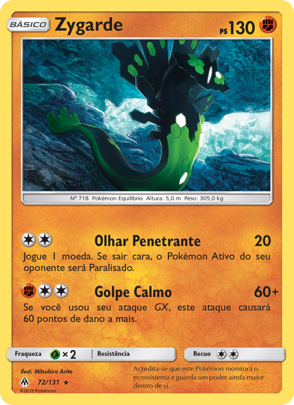 Zygarde 72 — Luz Proibida (Portuguese Pokémon TCG card)