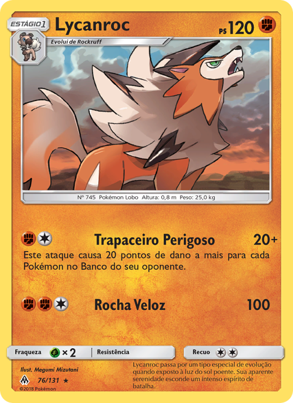 Lycanroc 76 — Luz Proibida (Portuguese Pokémon TCG card)