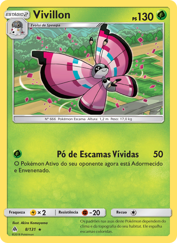 Vivillon 8 — Luz Proibida (Portuguese Pokémon TCG card)