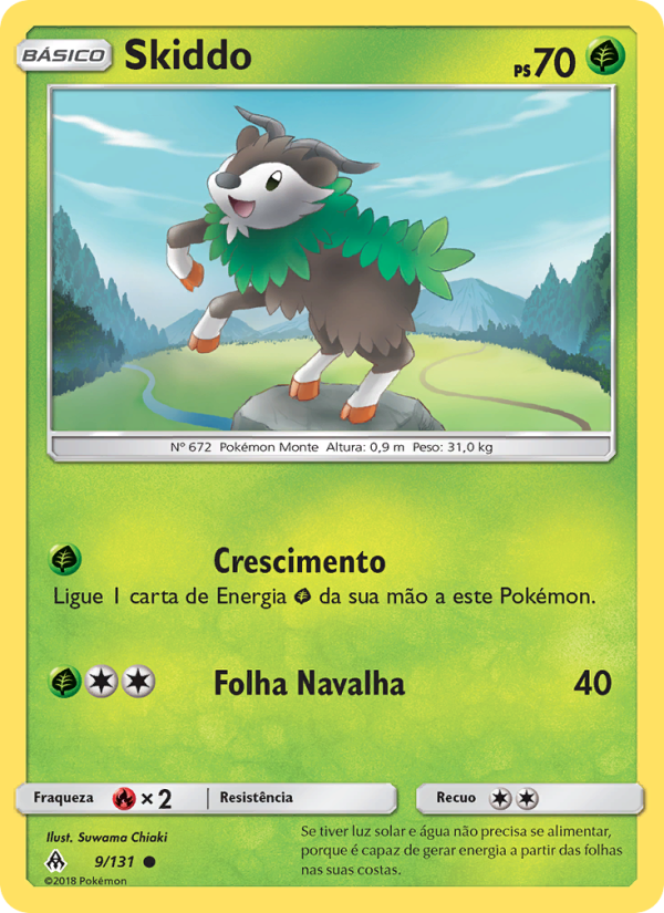 Skiddo 9 — Luz Proibida (Portuguese Pokémon TCG card)