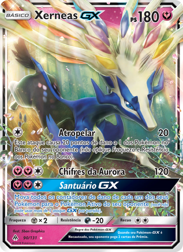 Xerneas GX 90 — Luz Proibida (Portuguese Pokémon TCG card)