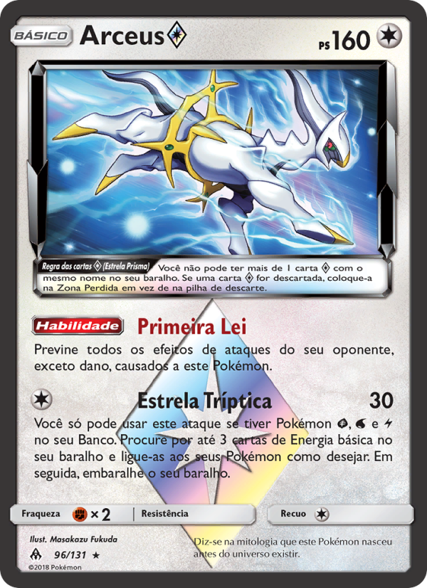 Arceus ◇ 96 — Luz Proibida (Portuguese Pokémon TCG card)