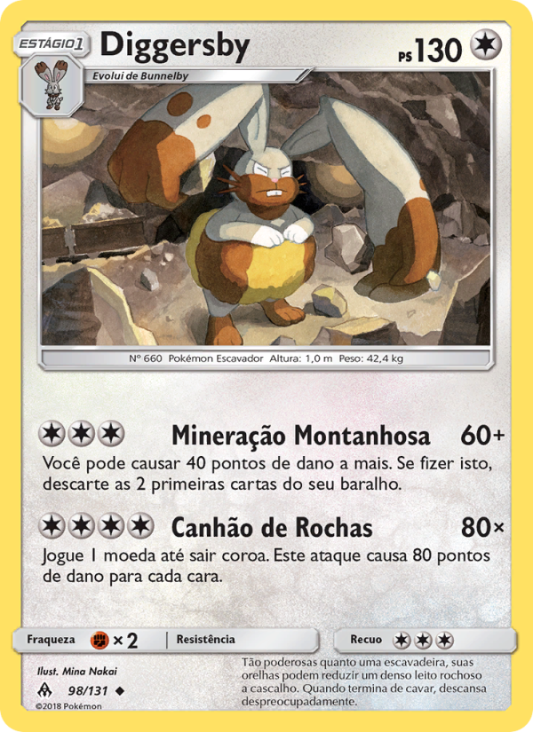 Diggersby 98 — Luz Proibida (Portuguese Pokémon TCG card)