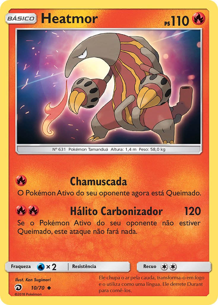 Heatmor 10 — Majestät Der Drachen (Portuguese Pokémon TCG card)