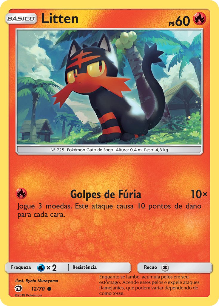 Litten 12 — Majestät Der Drachen (Portuguese Pokémon TCG card)