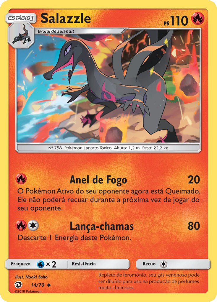Salazzle 14 — Majestät Der Drachen (Portuguese Pokémon TCG card)