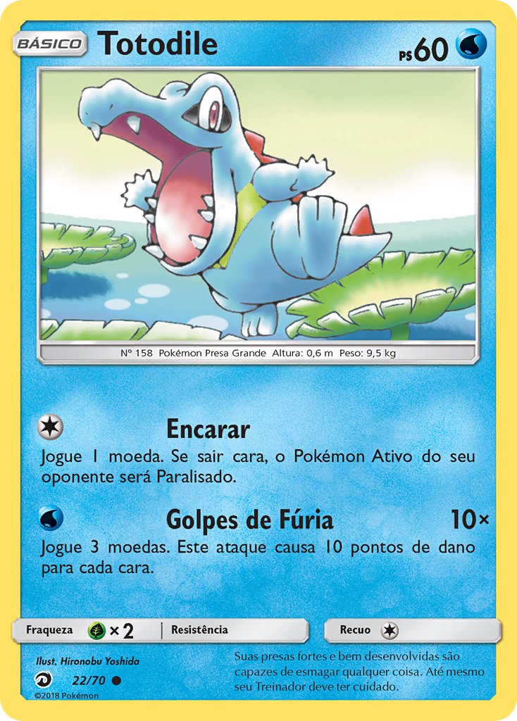 Totodile 22 — Majestät Der Drachen (Portuguese Pokémon TCG card)