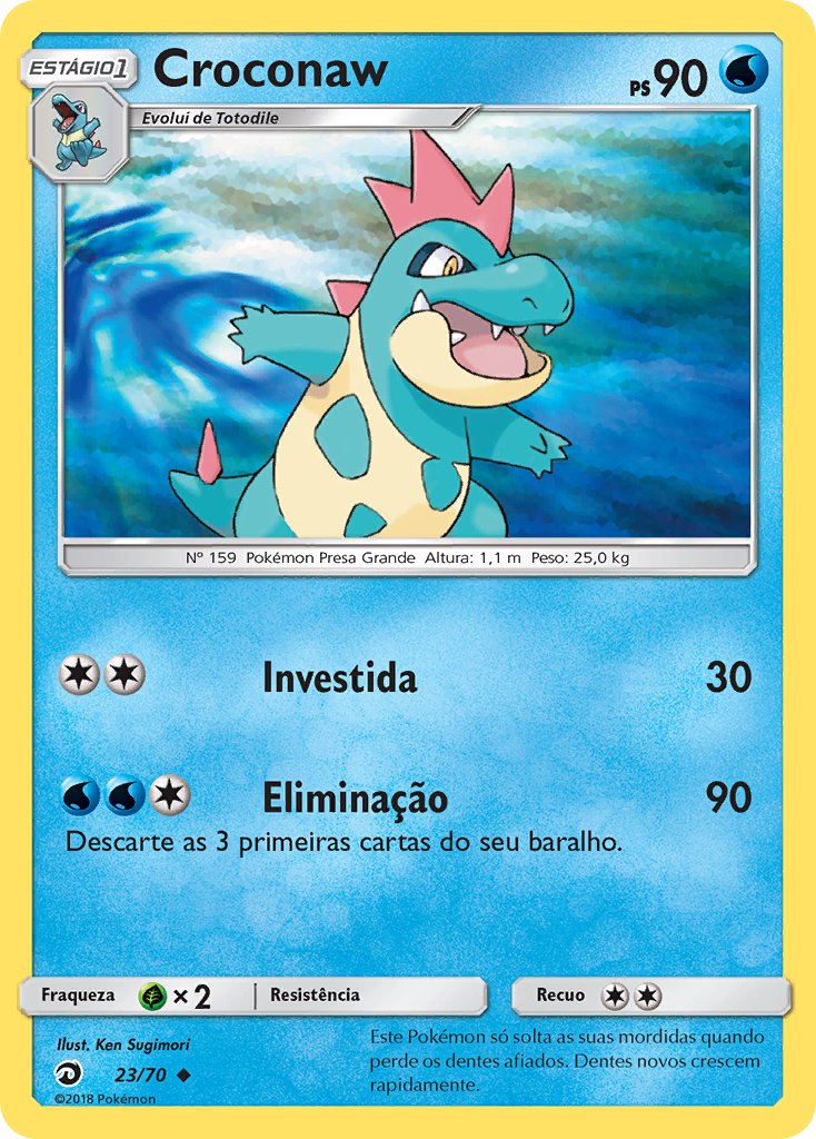 Croconaw 23 — Majestät Der Drachen (Portuguese Pokémon TCG card)