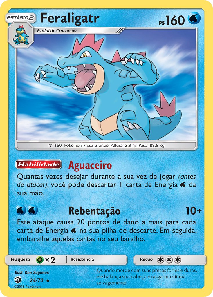 Feraligatr 24 — Majestät Der Drachen (Portuguese Pokémon TCG card)