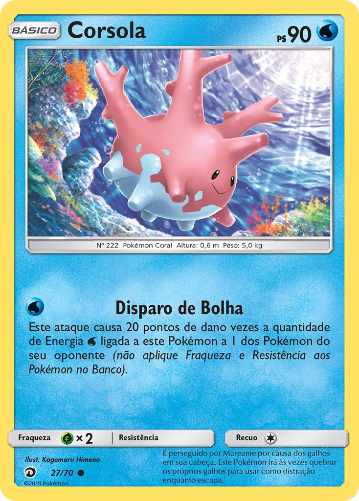 Corsola 27 — Majestät Der Drachen (Portuguese Pokémon TCG card)