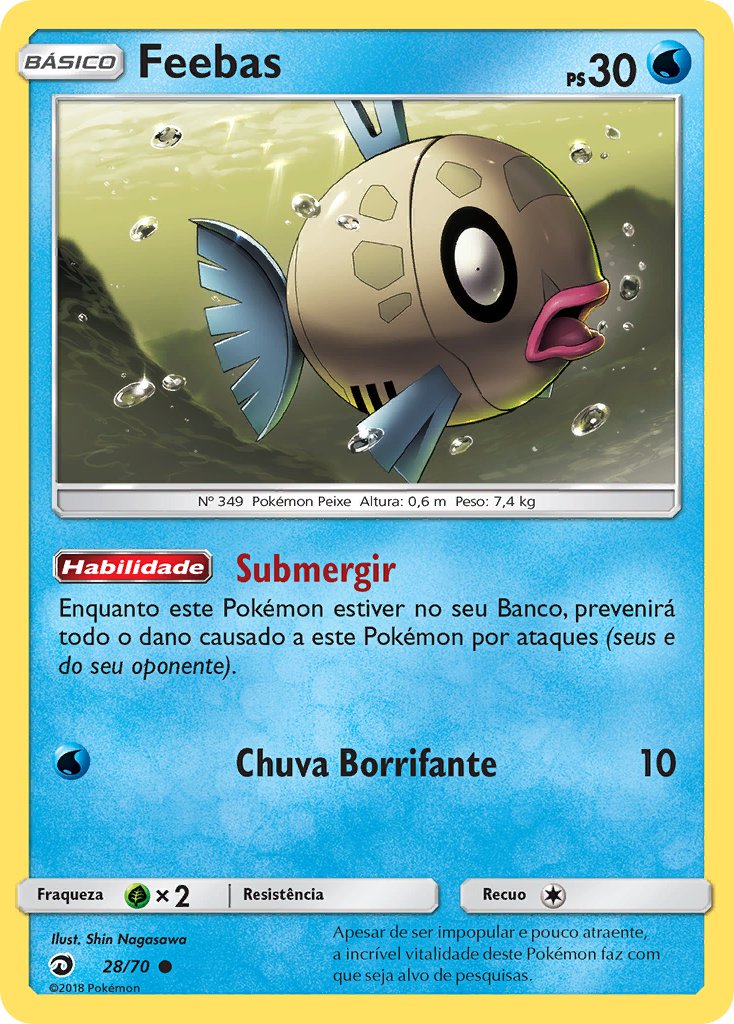 Feebas 28 — Majestät Der Drachen (Portuguese Pokémon TCG card)