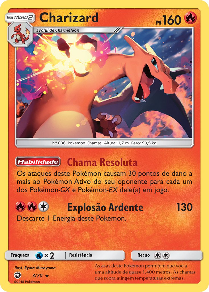 Charizard 3 — Majestät Der Drachen (Portuguese Pokémon TCG card)