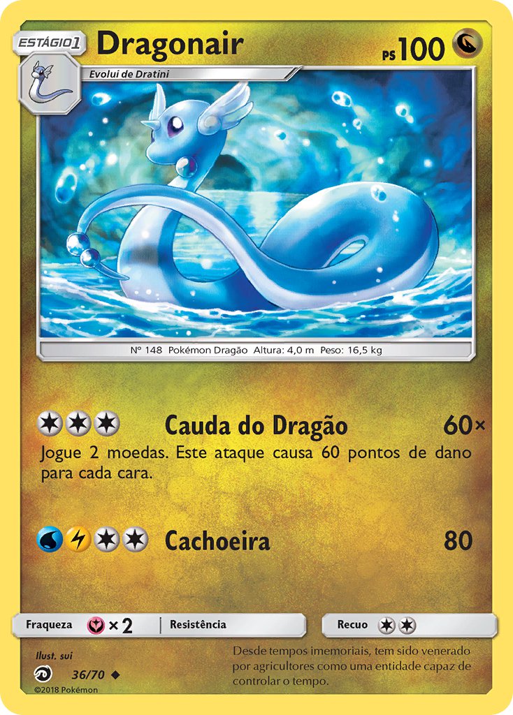 Dragonair 36 — Majestät Der Drachen (Portuguese Pokémon TCG card)