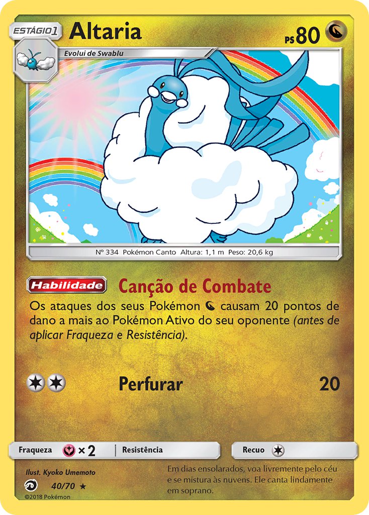Altaria 40 — Majestät Der Drachen (Portuguese Pokémon TCG card)