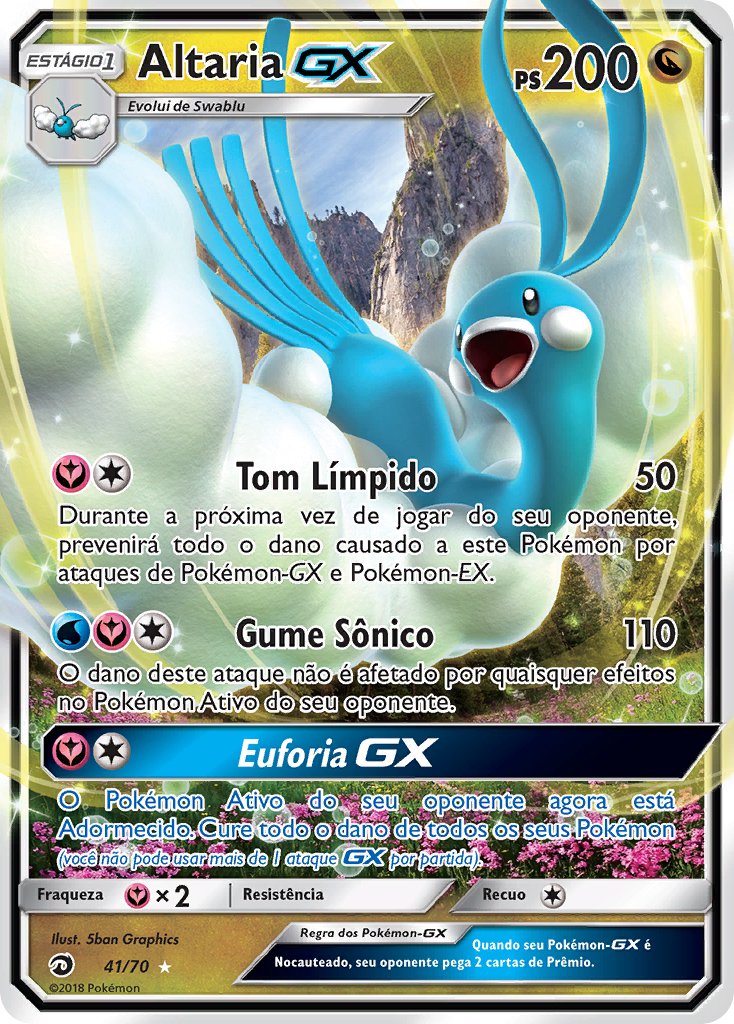 Altaria GX 41 — Majestät Der Drachen (Portuguese Pokémon TCG card)