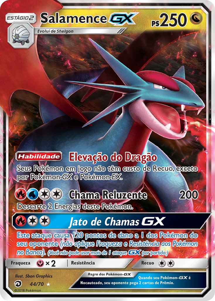 Salamence GX 44 — Majestät Der Drachen (Portuguese Pokémon TCG card)