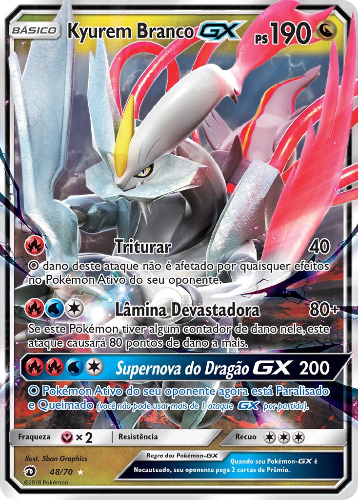 Kyurem Branco GX 48 — Majestät Der Drachen (Portuguese Pokémon TCG card)